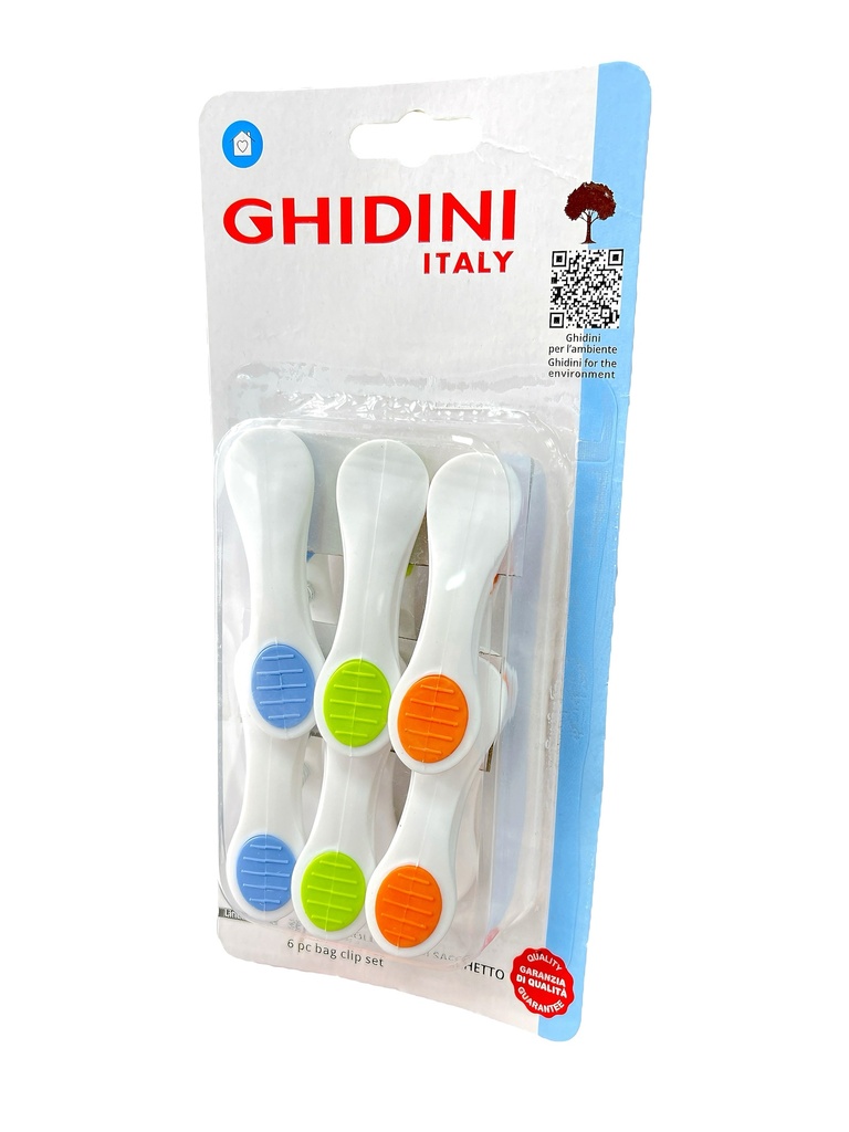 SET 6 PINZAS CIERRABOLSA GHIDINI