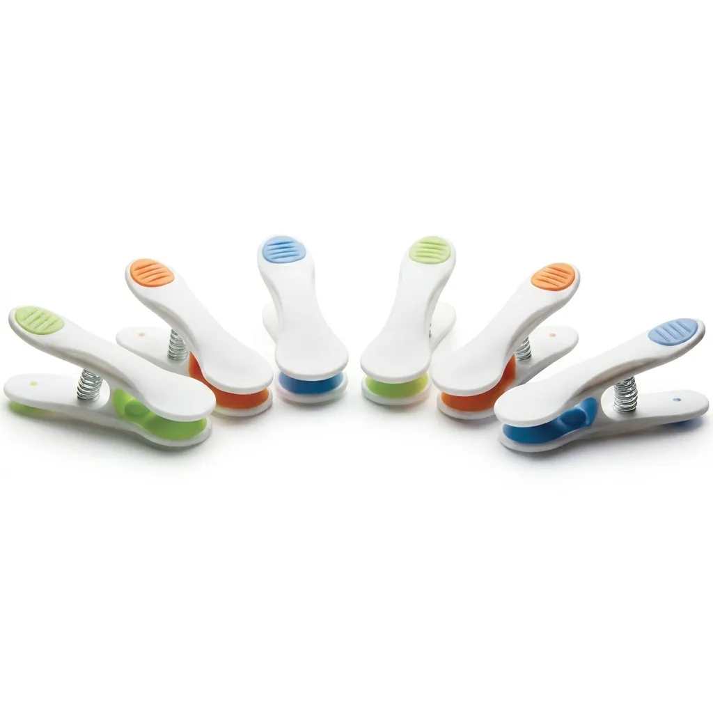 Set De 6 Pinzas De Plástico Para Cerrar Bolsas 6,5 Cm Ghidini