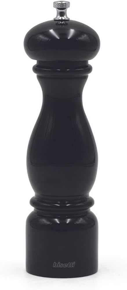 MOLINO DE PIMIENTA 22 CENTIMETROS MADERA CON ENGRANAJE DE CERAMICA NEGRO BISETTI