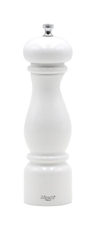 Molino De Pimienta De Madera Blanco Con Engranaje De Cerámica 32 Cm Bisetti