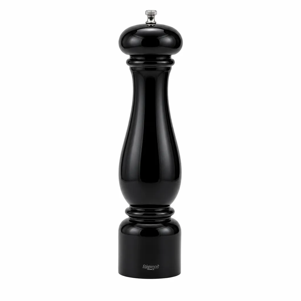 Molino De Pimienta De Madera Negro Con Engranaje De Cerámica 42 Cm Bisetti