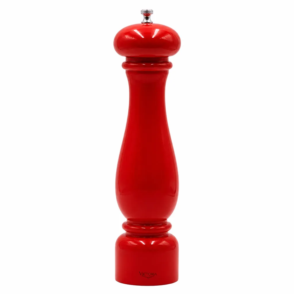 Molino De Pimienta De Madera Rojo Con Engranaje De Cerámica 28.5 Cm Bisetti