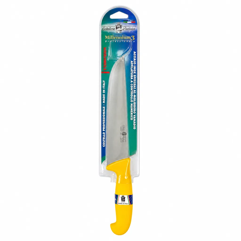 Cuchillo Frances De Acero Inoxidable Con Mango Amarillo 20 Cm Paolucci