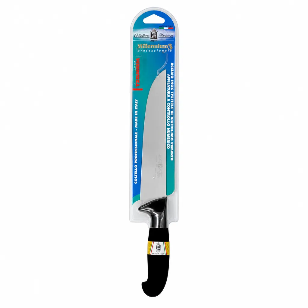 Cuchillo Frances De Acero Inoxidable Con Mango Negro 20 Cm Paolucci