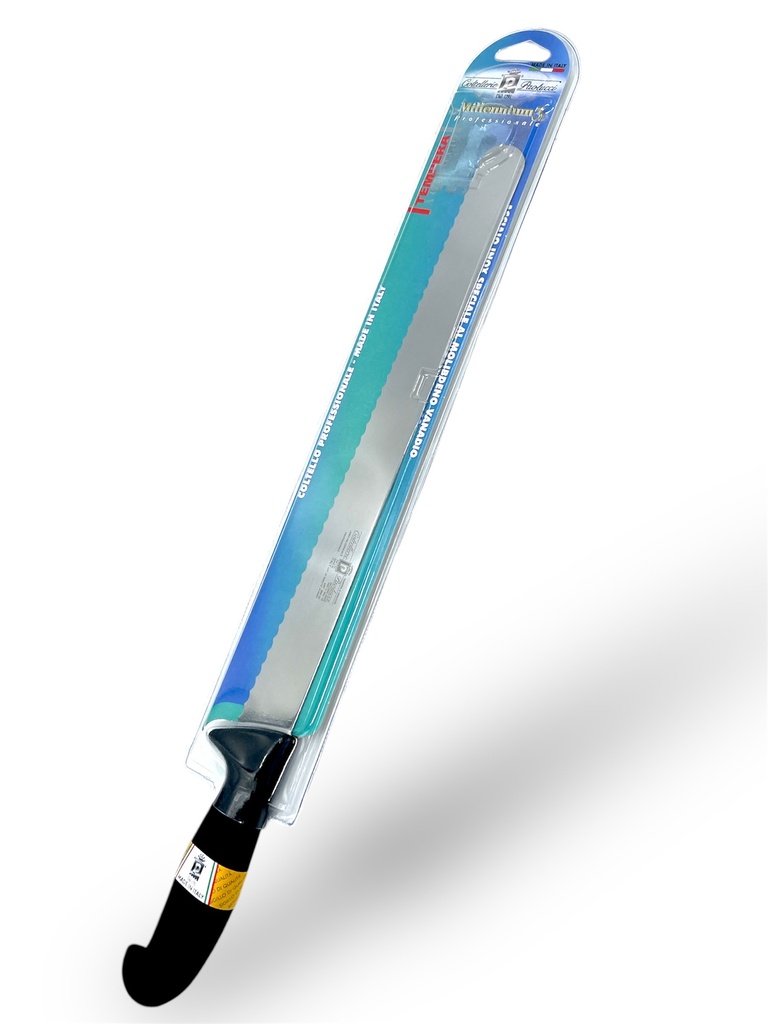Cuchillo Para Pan De Acero Inoxidable Con Mango Negro 33 Cm Paolucci