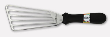 Espatula Paleta Para Fritura De Acero Inoxidable Con Mango Negro 17 Cm  Paolucci