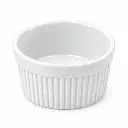 Ramekin Estriado De Porcelana Blanco 10 Cm 