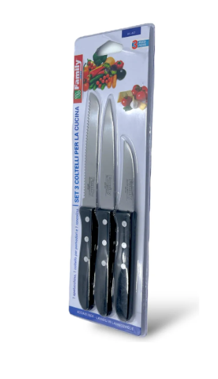 Set 3 Cuchillos De Acero Inoxidable Family Inox