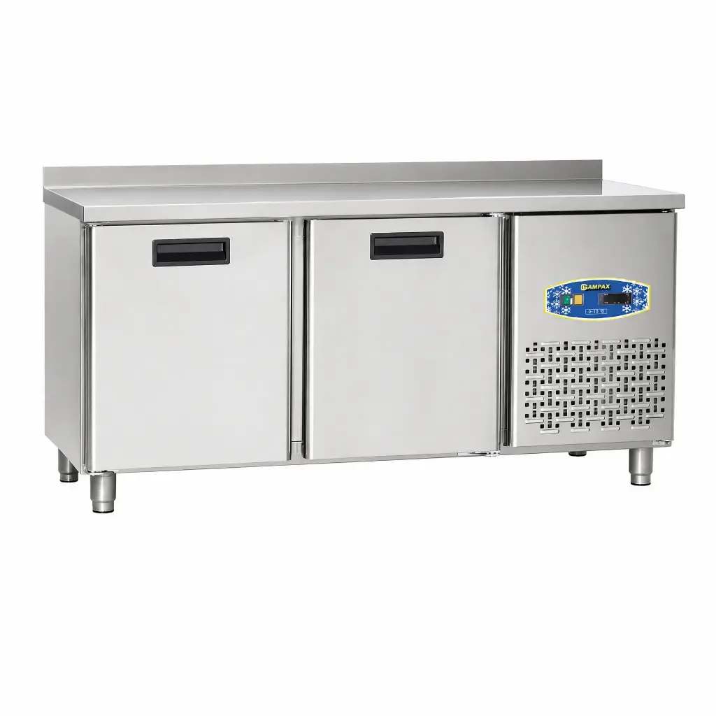 Mesa Refrigerada De Pared Con 2 Puertas De Acero Inoxidable 136X70X85Cm Pimak