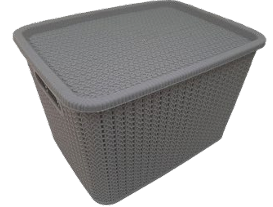 CAJA ORGANIZADORA RATAN 20 LITROS C TAPA GRIS ALFAHOGAR