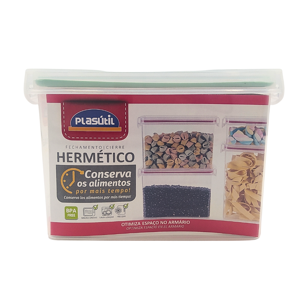 Contenedor Hermético Block De Plástico 1,3L Plasútil