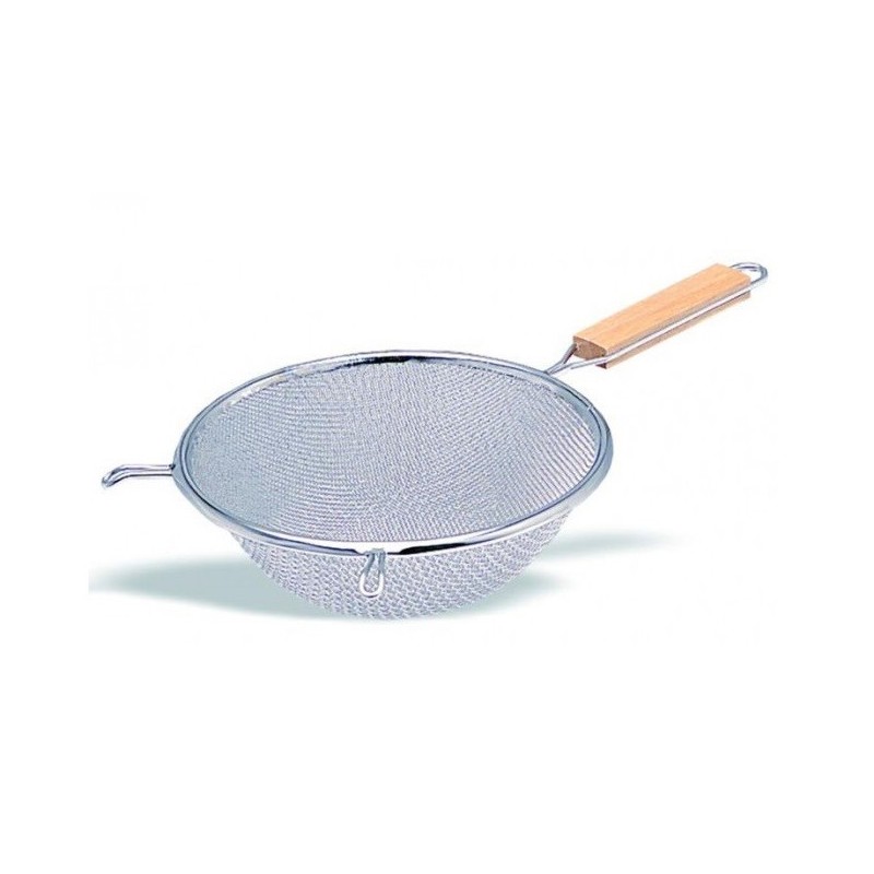 COLADOR DOBLE MALLA MANGO DE MADERA 22 CM MEITAL