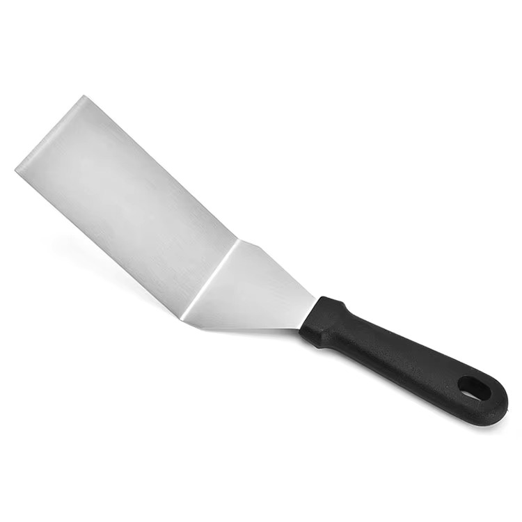 Espatula De Hamburguesa En Acero Inoxidable Con Mango Plastico 30X7 Cm Meital