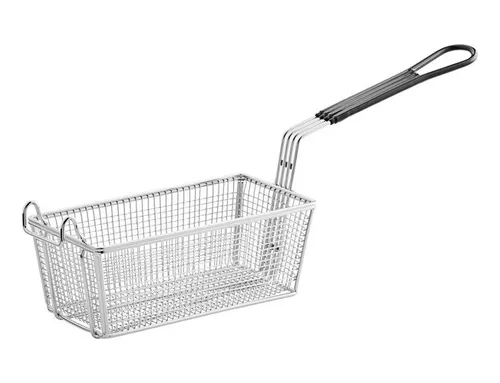 Cesta Rectangular Para Freidora De Acero Inoxidable 27,94X13X10 Cm Meital