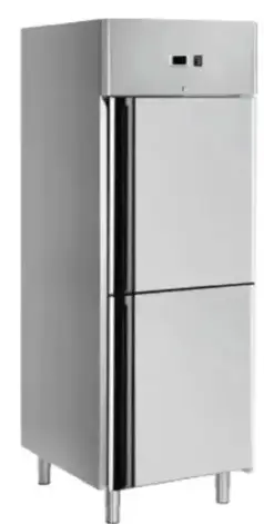 CONGELADOR VERTICAL 2 PUERTAS ACERO INOX 0.68 ANCHO, 2.01 ALTO, 0.81 PROFUNDIDAD