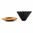 Adaptador De V60 Con Superficie De Madera 12 Cm, Cono De 11X7,5 Cm Senzani