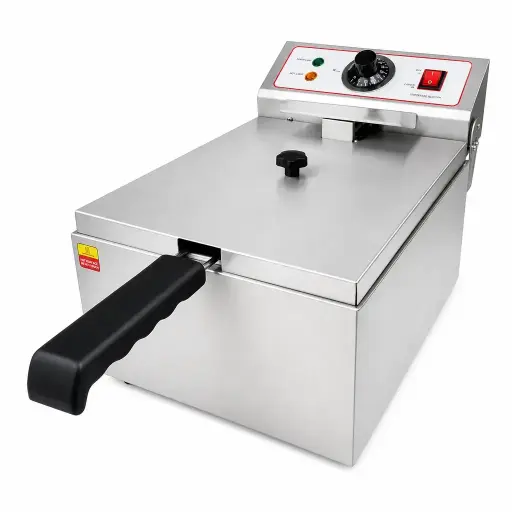 [M-FRE0006] Freidora Eléctrica De Mesa De Acero Inoxidable 28x30x67Cm 5L 110V  Senzani
