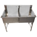 FREGADERO 2 PONCHERAS ACERO INOXIDABLE 129X70X110 CENTIMETROS STEEL SOLUTION