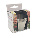 SET DE COPAS PARA SALSAS ACERO INOXIDABLE DE 60 MILILITROS MARCA NORPRO