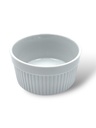 RAMEKIN ESTRIADO DE PORCELANA BLANCA 4 PULGADAS
