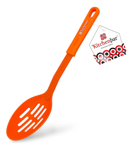 [M-UTEN0794] Cuchara Ranurada De Nylon Naranja 30 Cm Kitchenbar