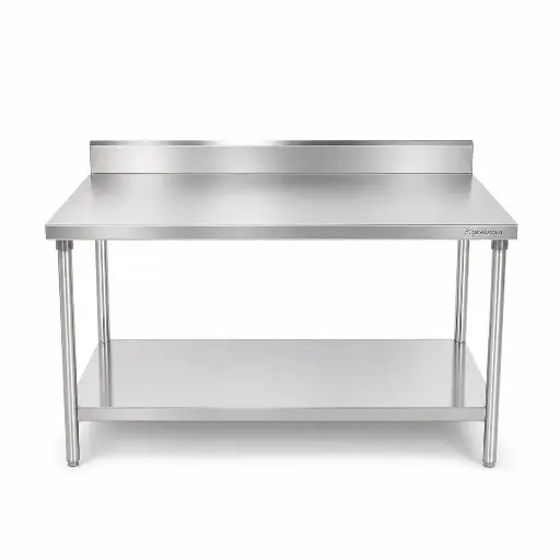 [M-UTEN1177] Mesa De Pared Con Entrepaño De Acero Inoxidable 140x70x85Cm Pimak