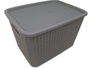 CAJA ORGANIZADORA RATAN 20 LITROS C TAPA GRIS ALFAHOGAR