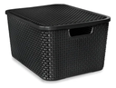 CAJA ORGANIZADORA RATAN 20 LITROS C TAPA NEGRA ALFAHOGAR