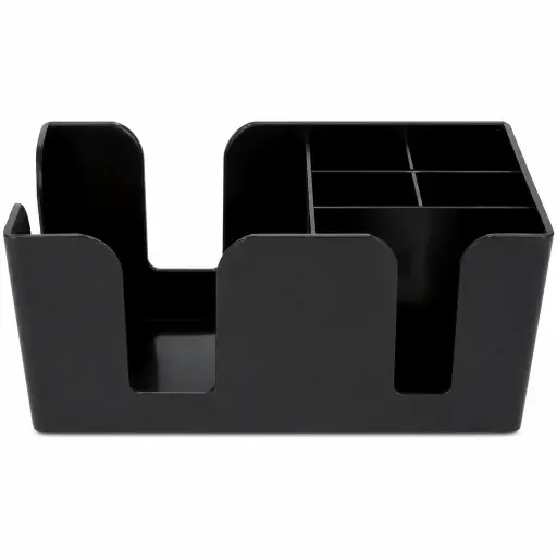 [M-UTEN1580] Organizador De Barra De Plástico Negro Con 6 Compartimentos Choice