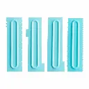 Set de 4 Raspas Y Scrapers Texturizadores De Plástico Para Repostería