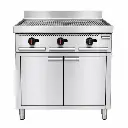Parrillera Grill Industrial De Acero Inoxidable A Gas 85x92x87 Cm Con Base y Gabinete Iboia